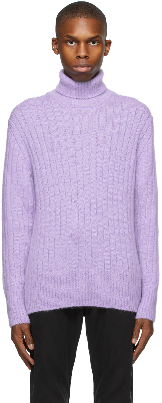 Purple Mohair \u0026 Wool Turtleneck by BOSS 