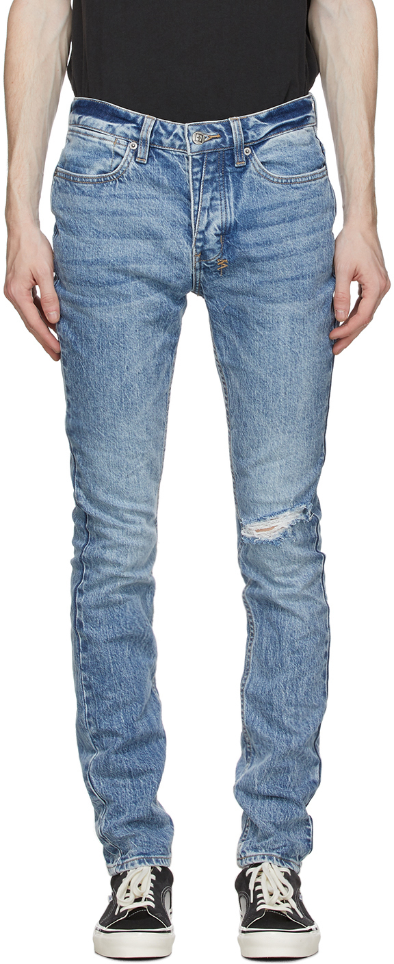 Ksubi: Blue Van Winkle Vibez Trashed Jeans | SSENSE