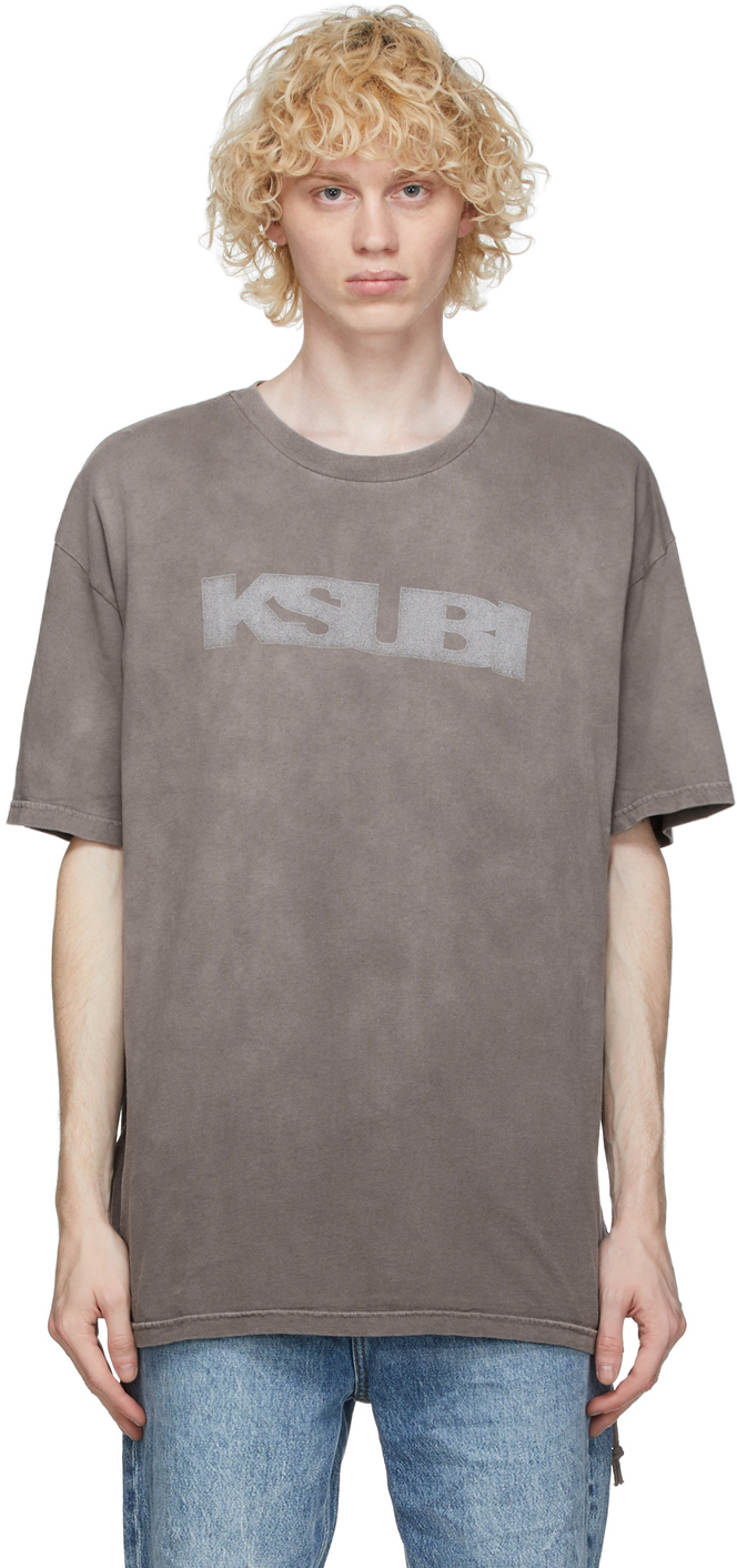 Grey Sign Of The Times T-Shirt by Ksubi on Sale