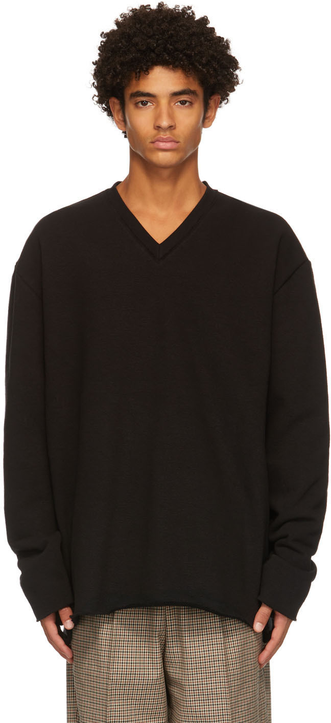 black distressed sweater