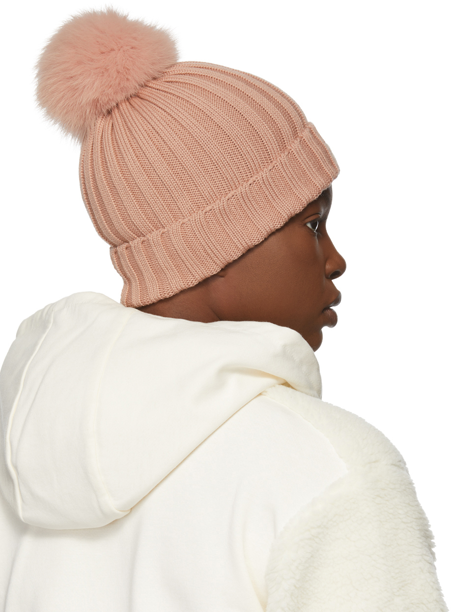 pink moncler beanie