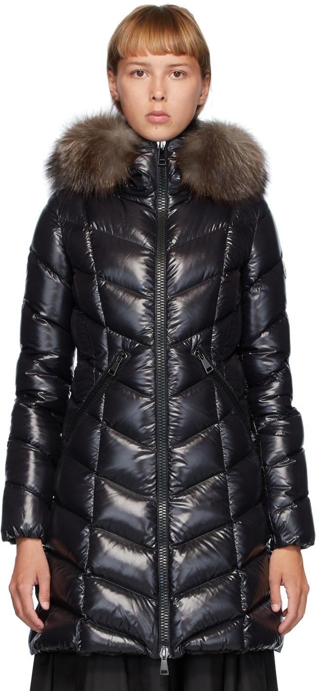 Moncler: Black Down Fulmarus Coat | SSENSE