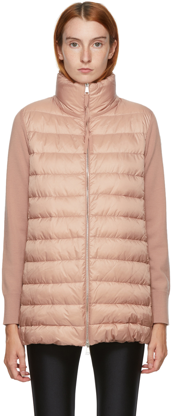 Moncler Pink Down Padded Cardigan Jacket