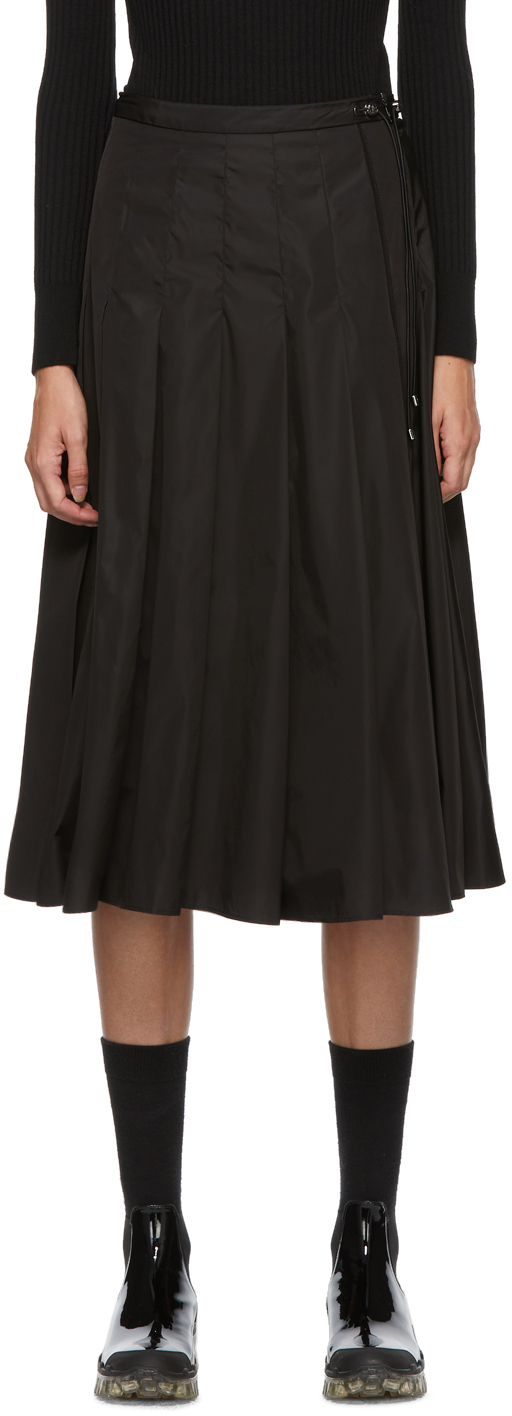 Moncler Black Technical Pleated Skirt