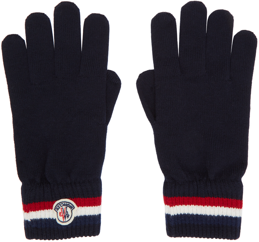 navy wool gloves