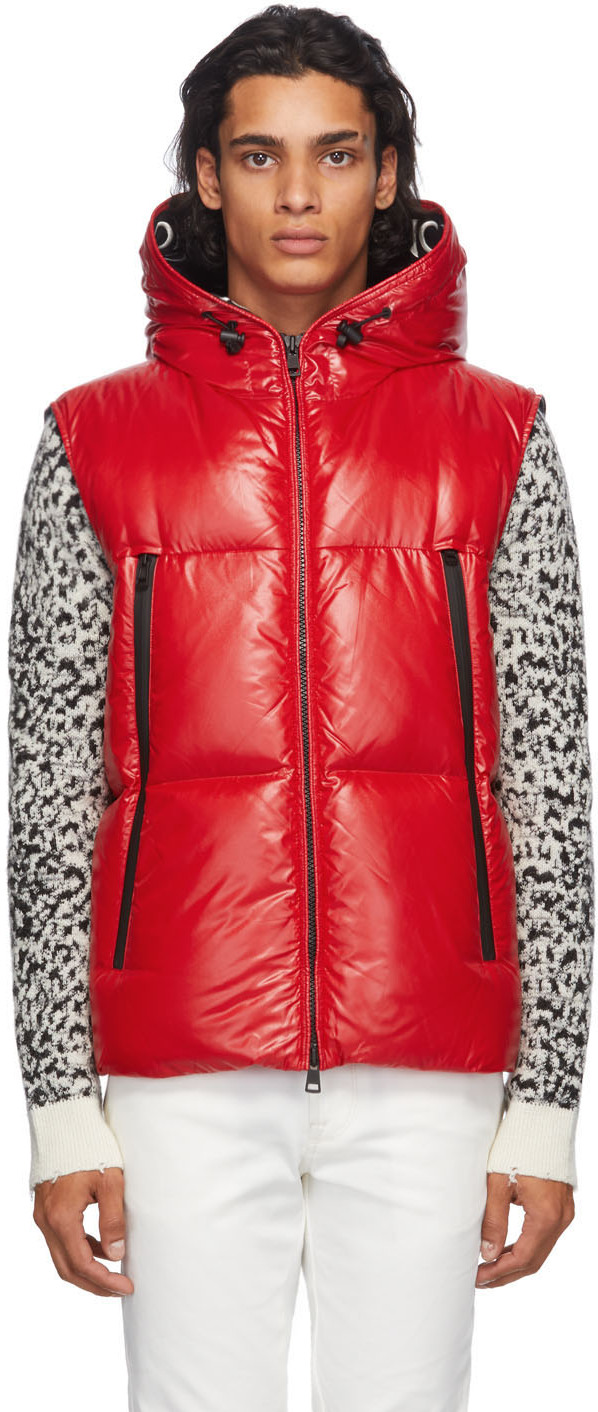 Moncler: Red Down Quilted Vest | SSENSE