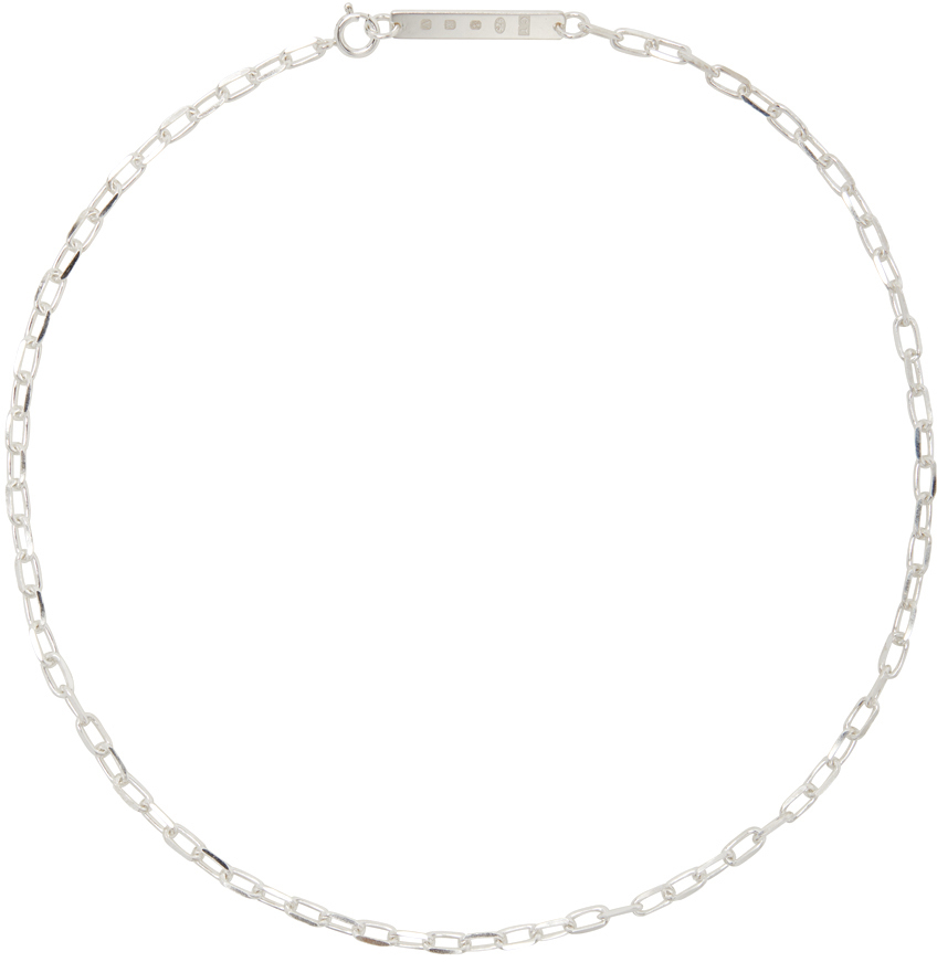 Chin Teo: SSENSE Canada Exclusive Silver Hallmark Chain Necklace | SSENSE