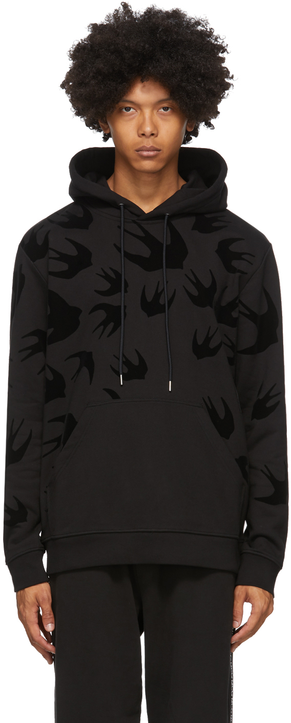 alexander mcqueen black swallow hoodie