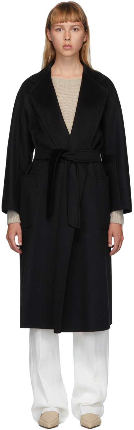Max Mara: Black Cashmere Labbro Icon Coat | SSENSE