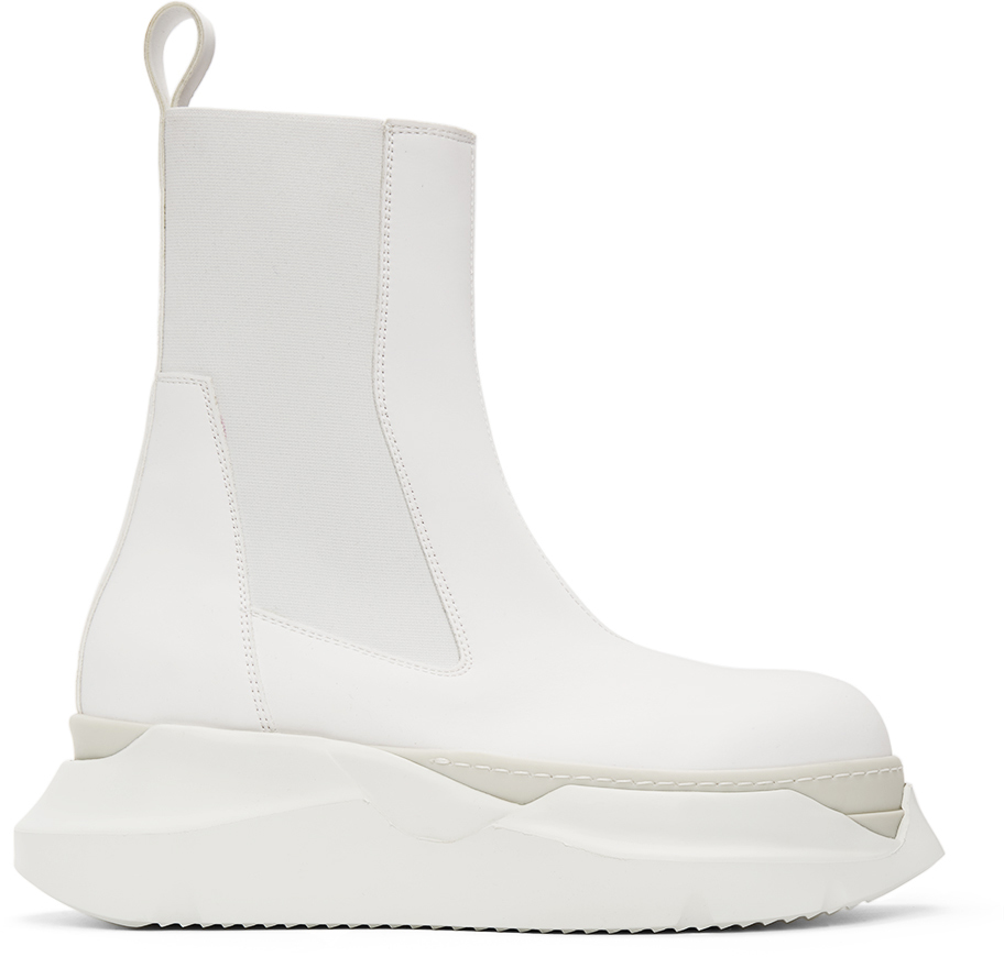Rick Owens Drkshdw: White Abstract Beetle Boots | SSENSE