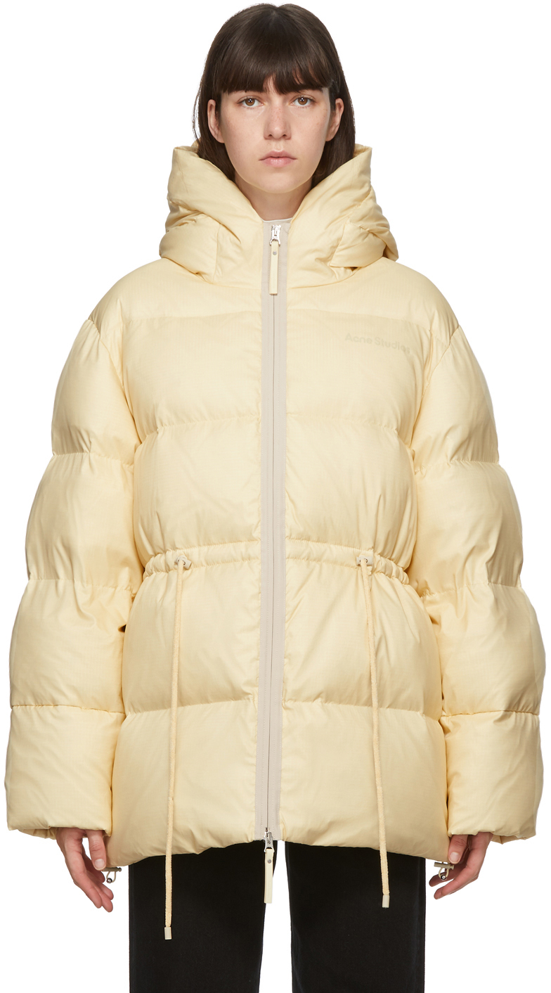 Acne Studios: Beige Down Ripstop Coat | SSENSE