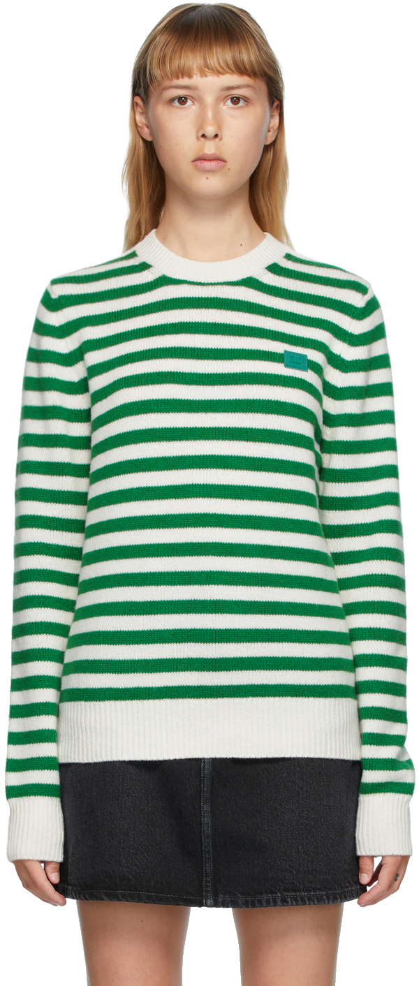 green and white striped sweater