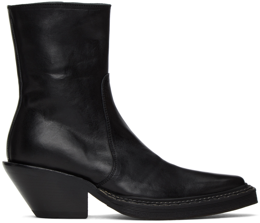 Acne Black Western Boots | SSENSE