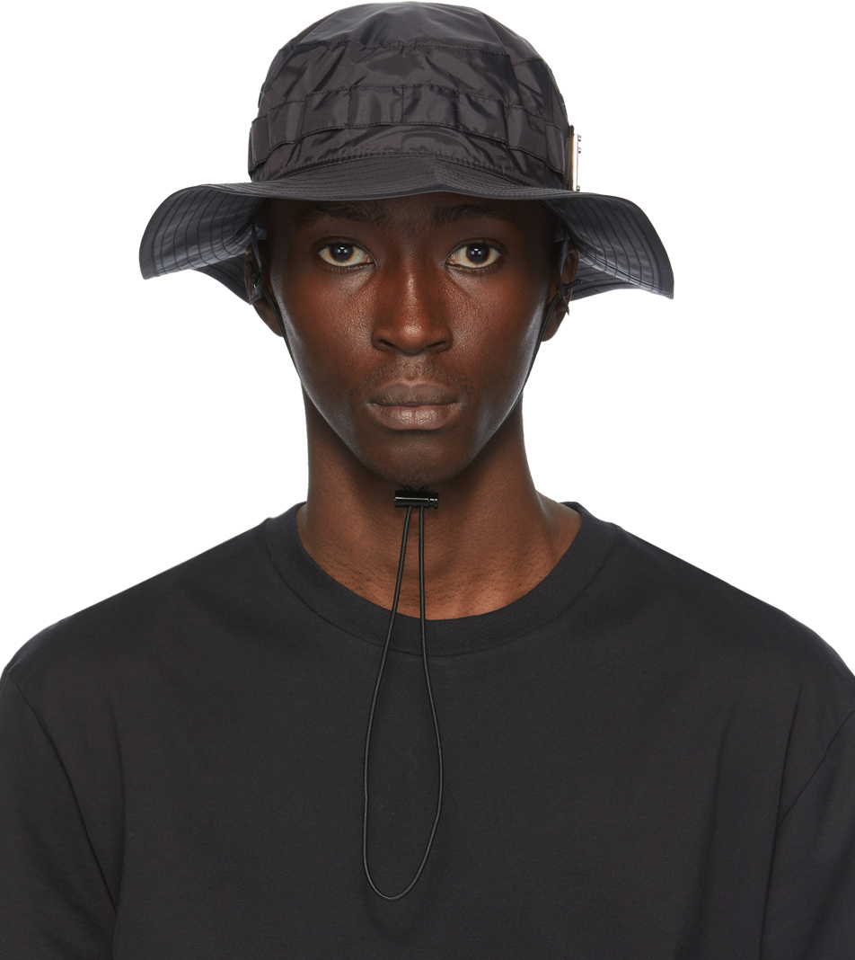 Acne Studios: Black Plaque Bucket Hat | SSENSE