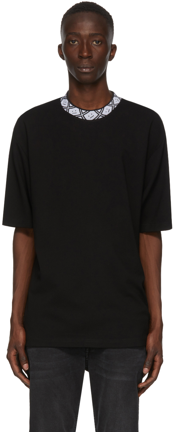 Acne Studios Black Motif Mock Neck T-Shirt