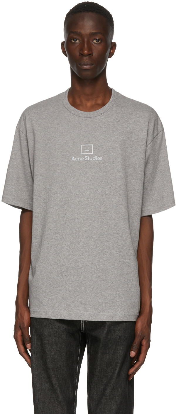 Acne Studios Grey Reflective Patch Motif T-Shirt