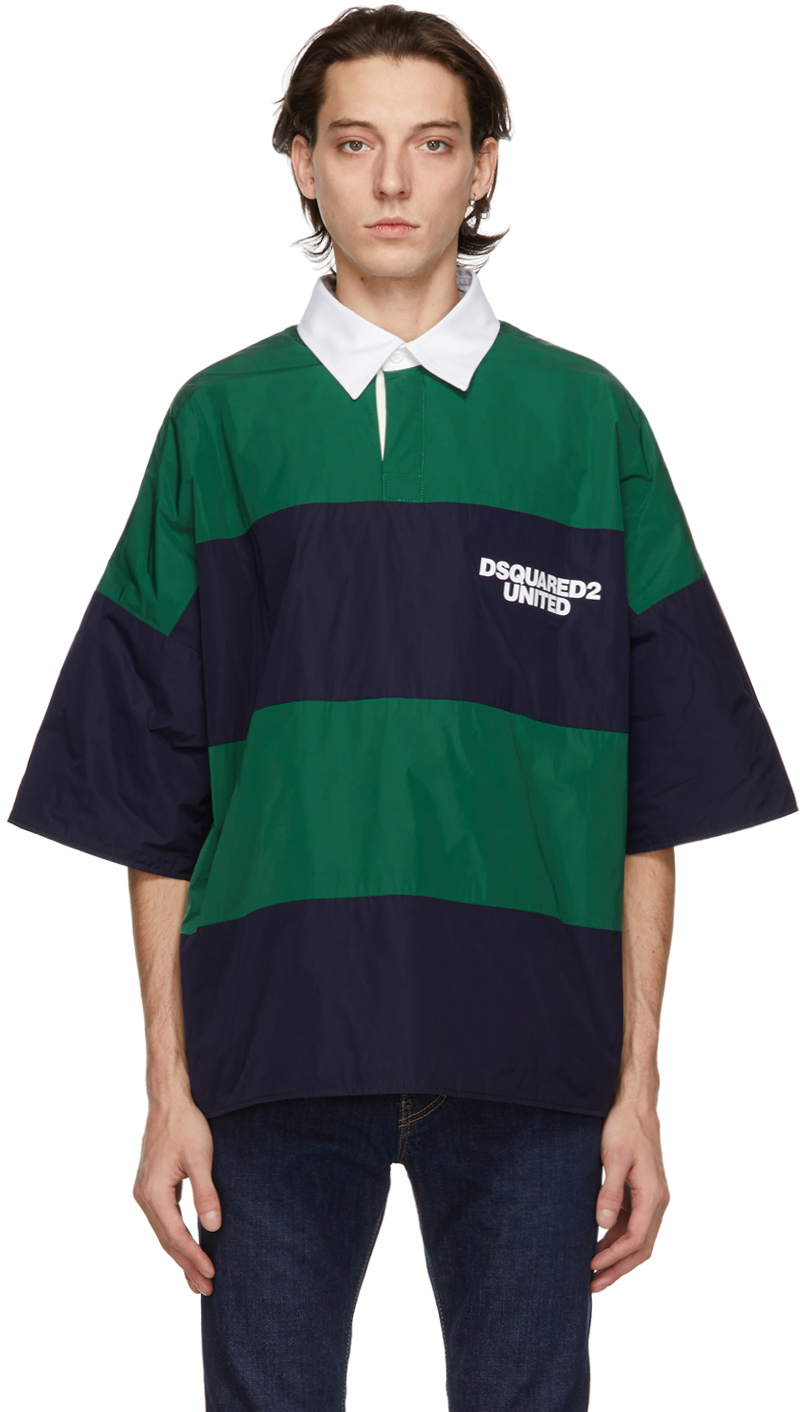 green rugby polo