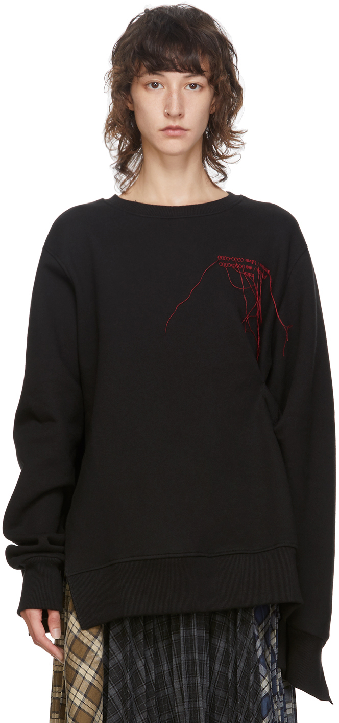 Black Logo Pinch Detail Sweatshirt