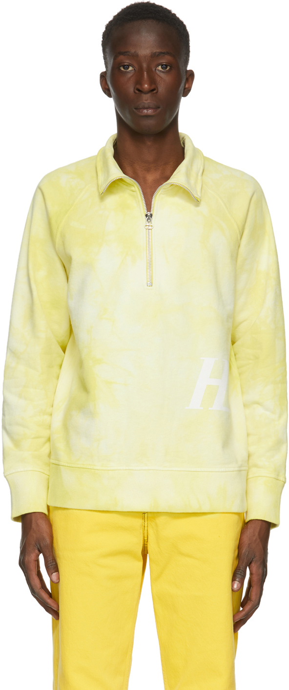 yellow half zip sweatshirt