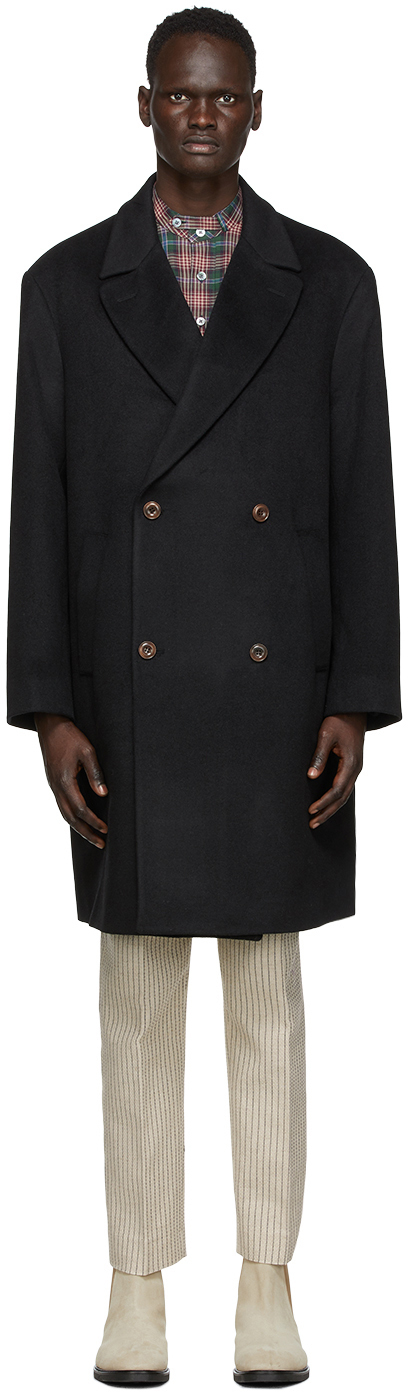 Martin Asbjørn: Black Wool Keith Coat | SSENSE