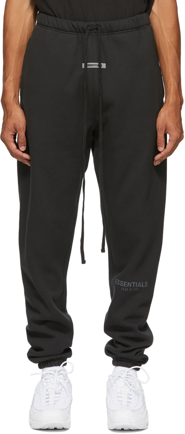 Essentials Black Fleece Lounge Pants SSENSE UK