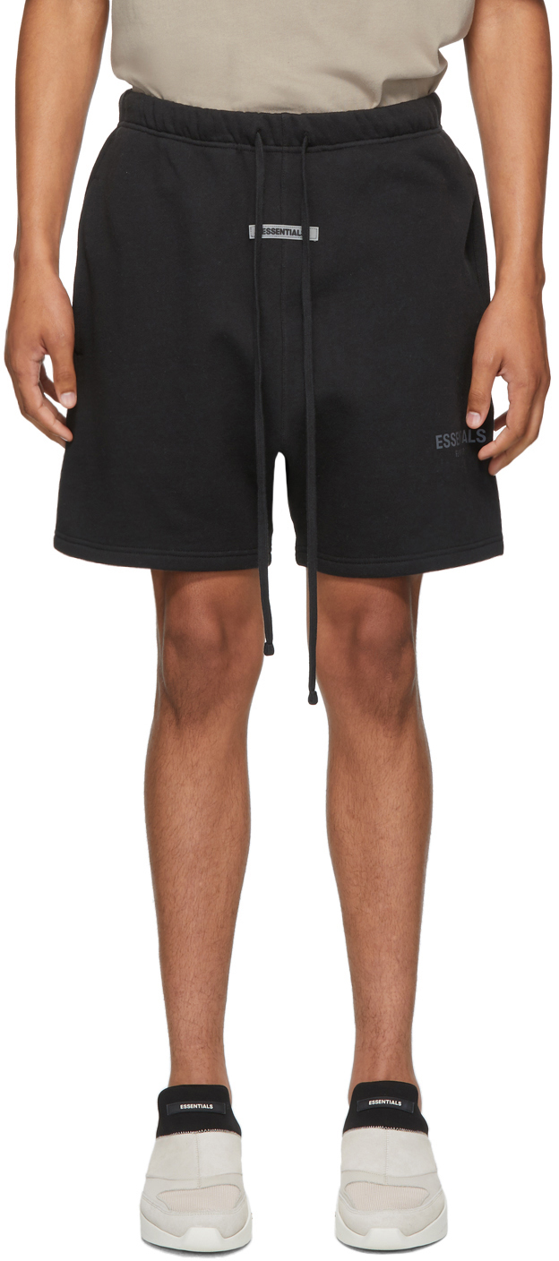 Essentials: Black Fleece Shorts | SSENSE