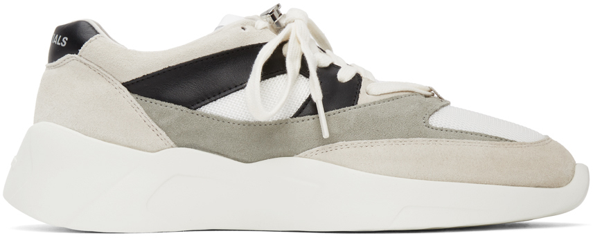 Fear of God ESSENTIALS: White & Grey Distance Sneakers | SSENSE