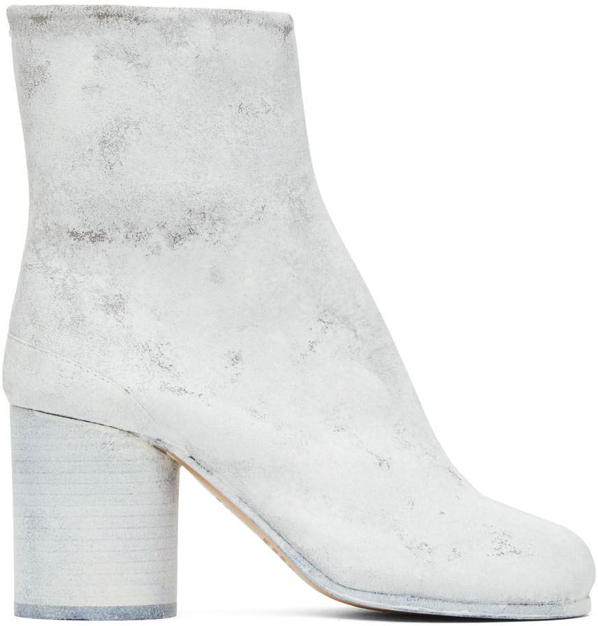 Maison Margiela SSENSE Exclusive White Painted Tabi Boots