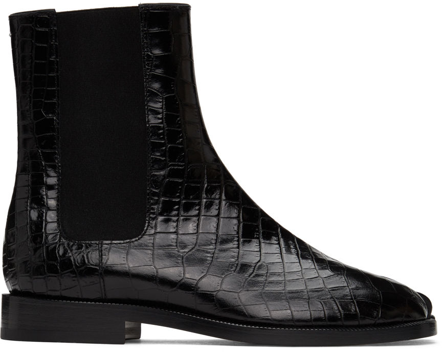 mason crocodile effect chelsea boots