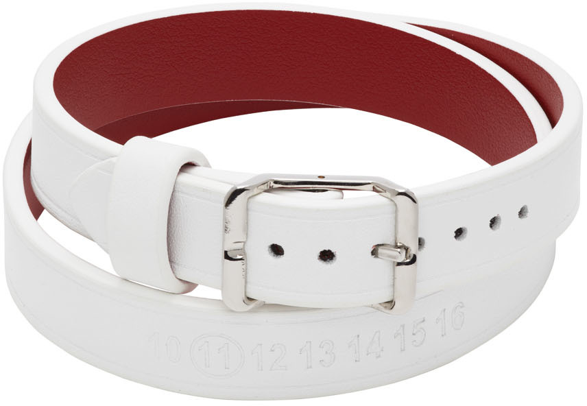 Maison Margiela White Leather Bracelet