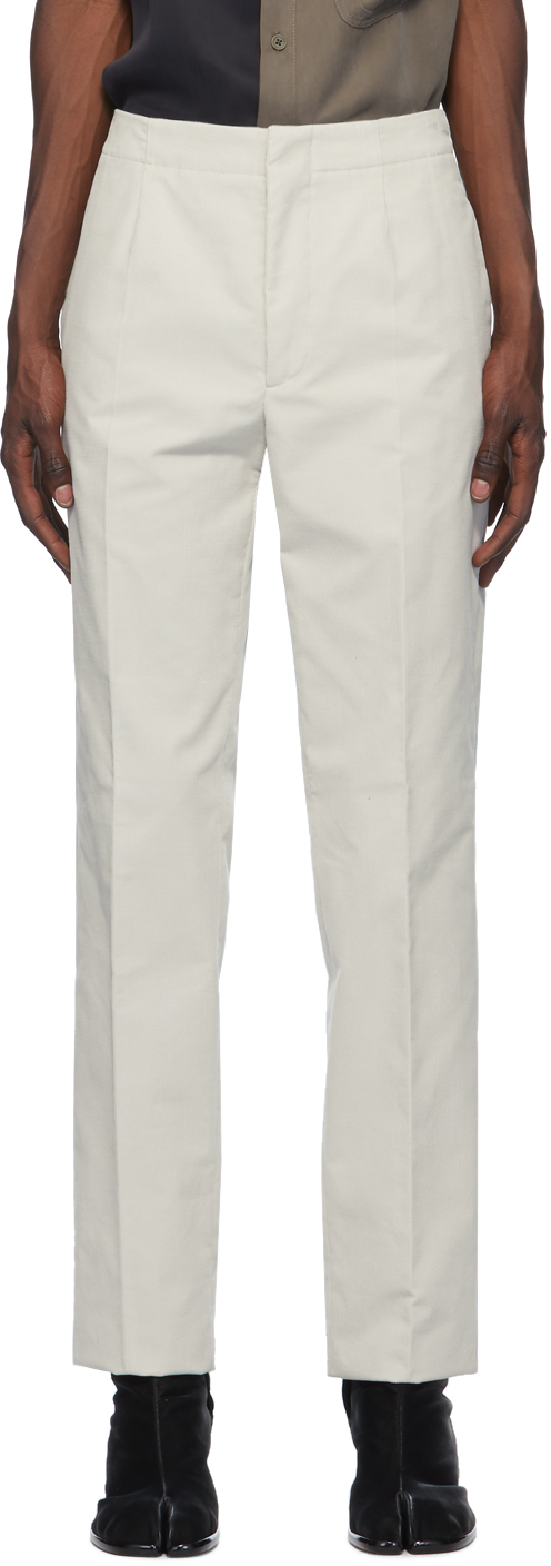 Maison Margiela Off-White Corduroy Trousers