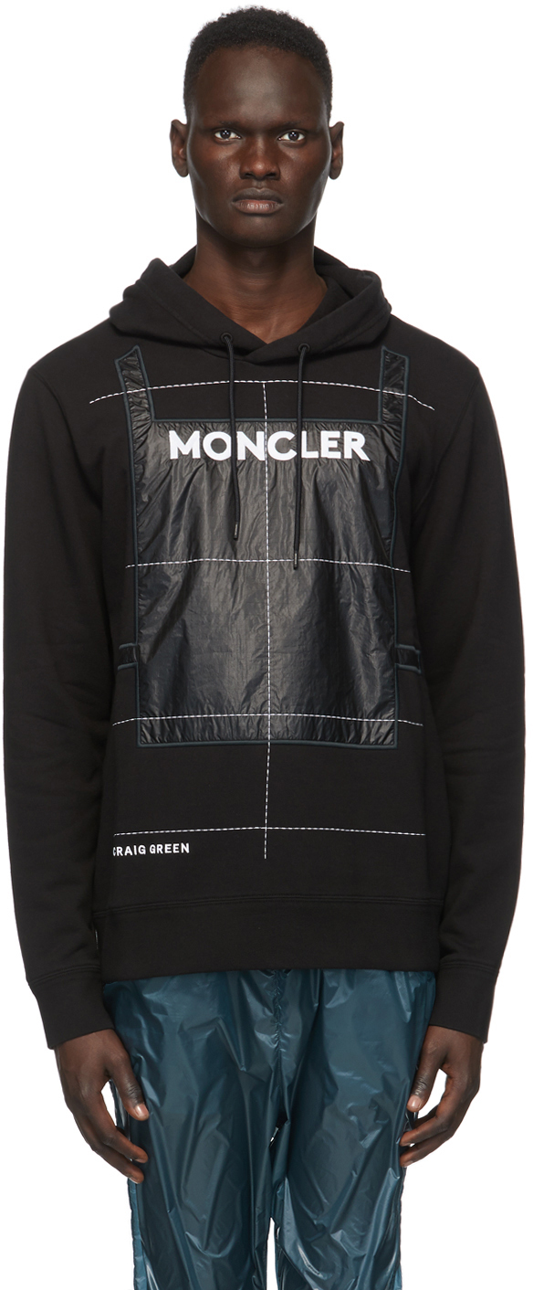 5 Moncler Craig Green Black Logo Hoodie by Moncler Genius | SSENSE