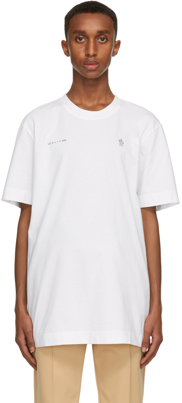6 Moncler 1017 ALYX 9SM コレクション ホワイト ロゴ T シャツ