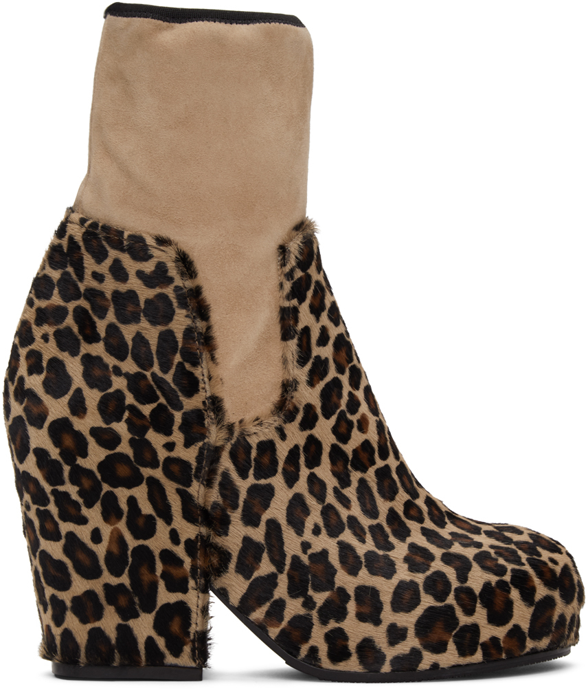 Random Identities Beige Leopard Boots
