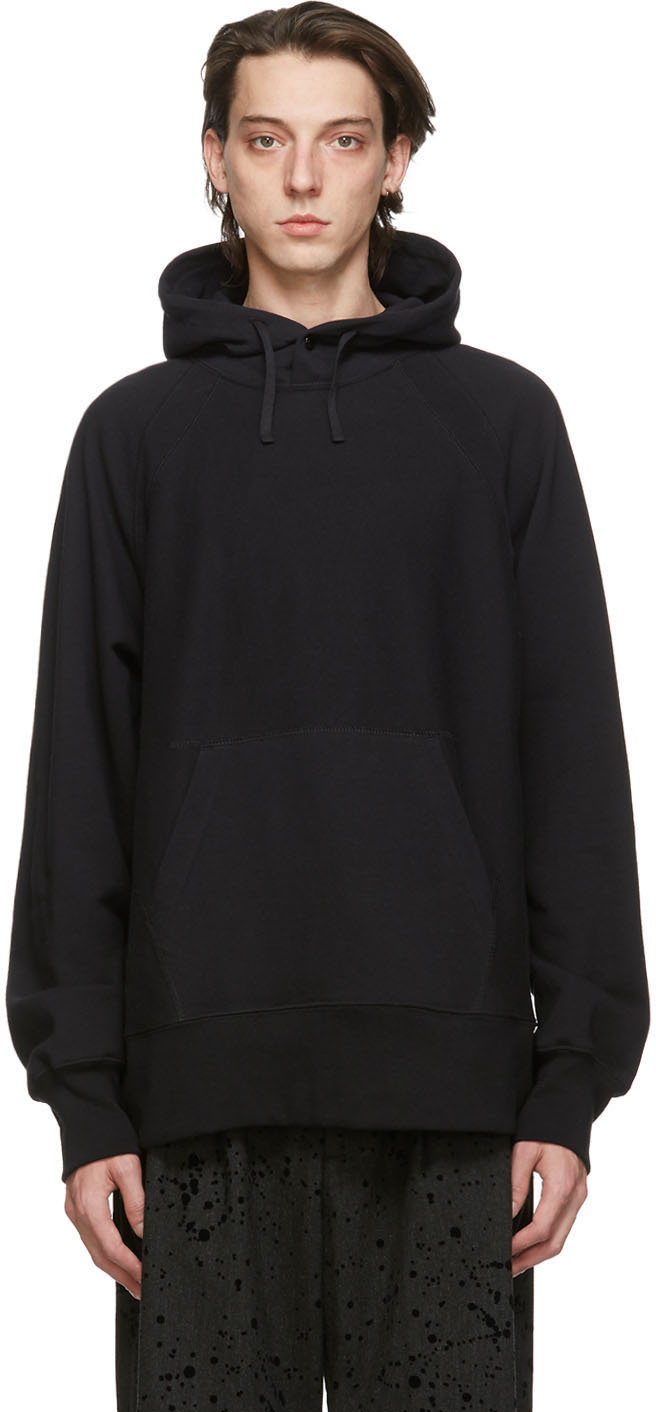 Engineered Garments: Black Fleece Raglan Hoodie | SSENSE