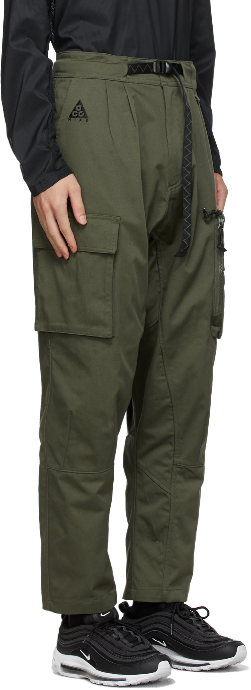 Nike ACG: Khaki Woven Cargo Pants Cargo Pants Cinched Waist Front Flap