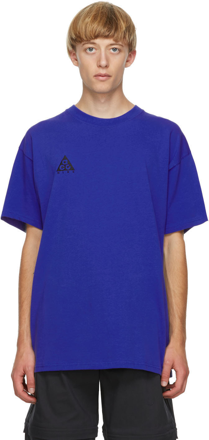 Nike ACG: 蓝色ACG Logo T 恤| SSENSE