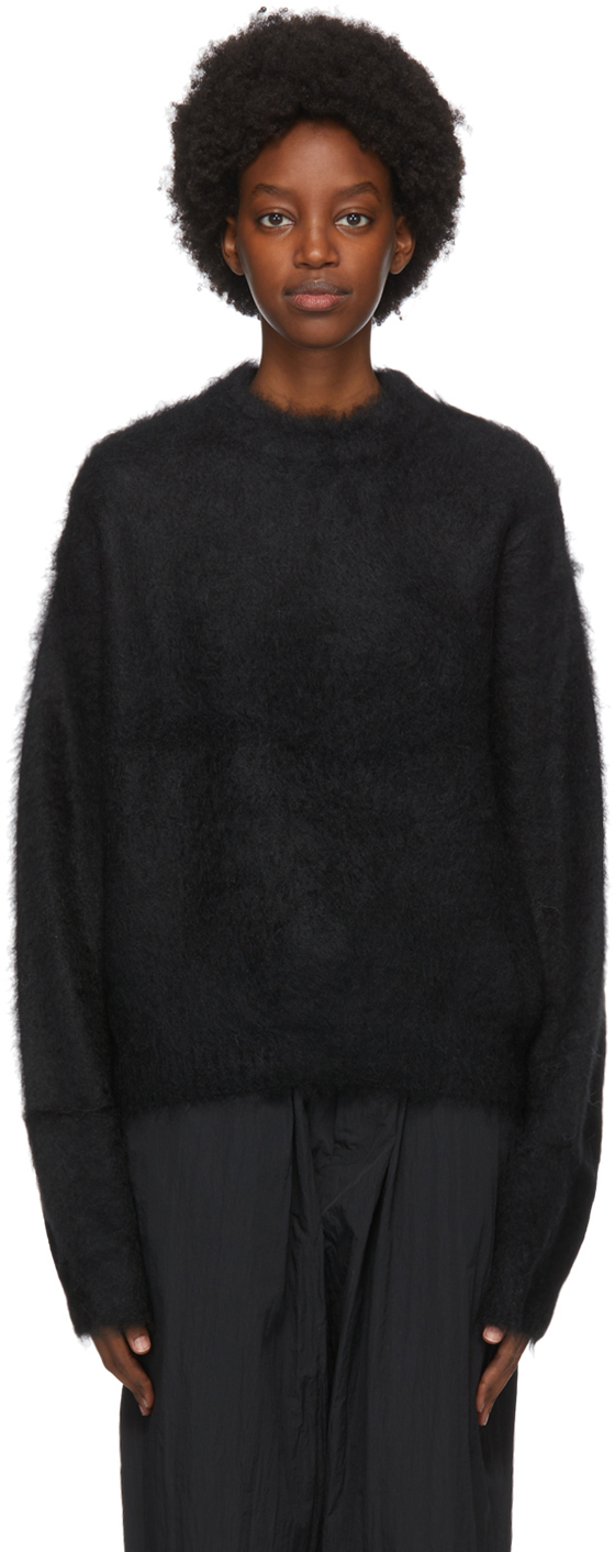 Black Mohair Sweater by Fumito Ganryu on Sale