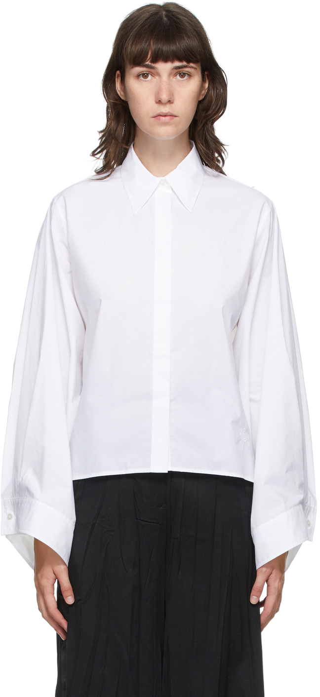 MM6 Maison Margiela: White String Shirt | SSENSE Canada