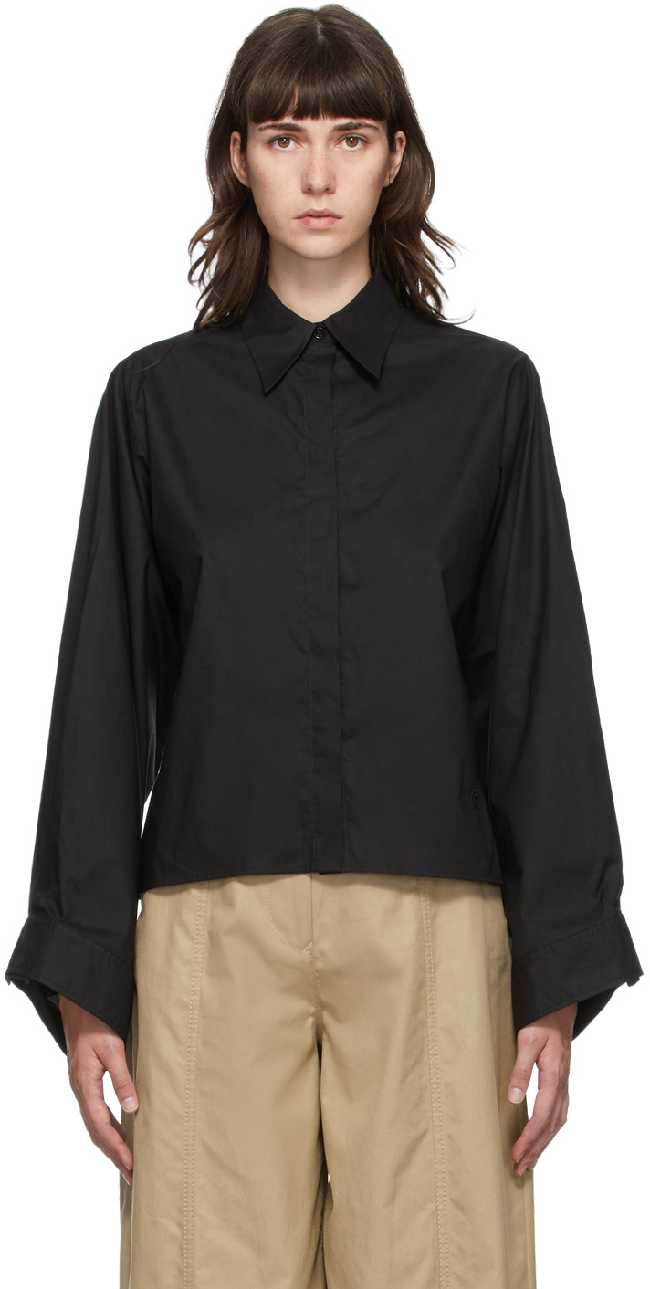 MM6 Maison Margiela: Black String Shirt | SSENSE