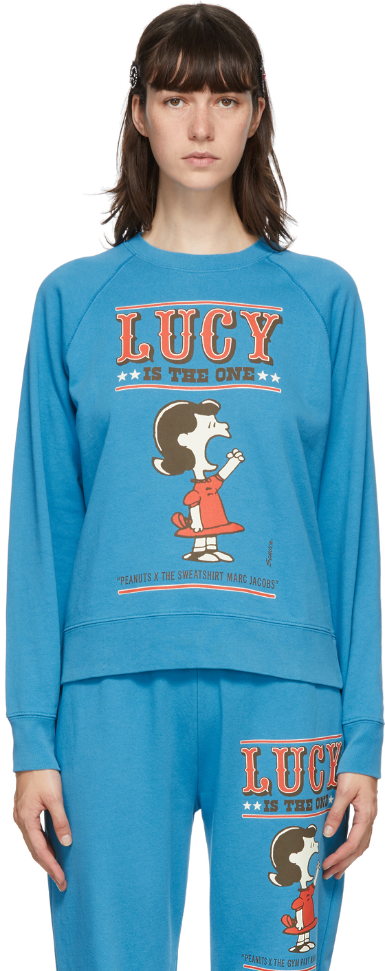 Blue Peanuts Edition French Terry Sweatshirt by Marc Jacobs on Sale
