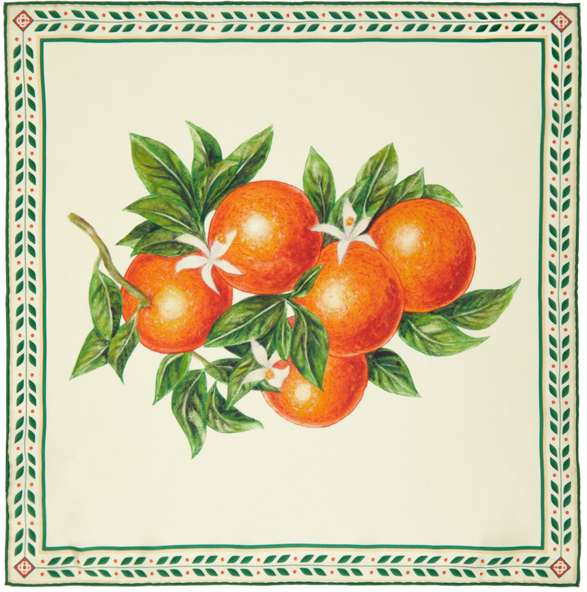 Casablanca Multicolor Silk Orange Blossom Scarf SSENSE