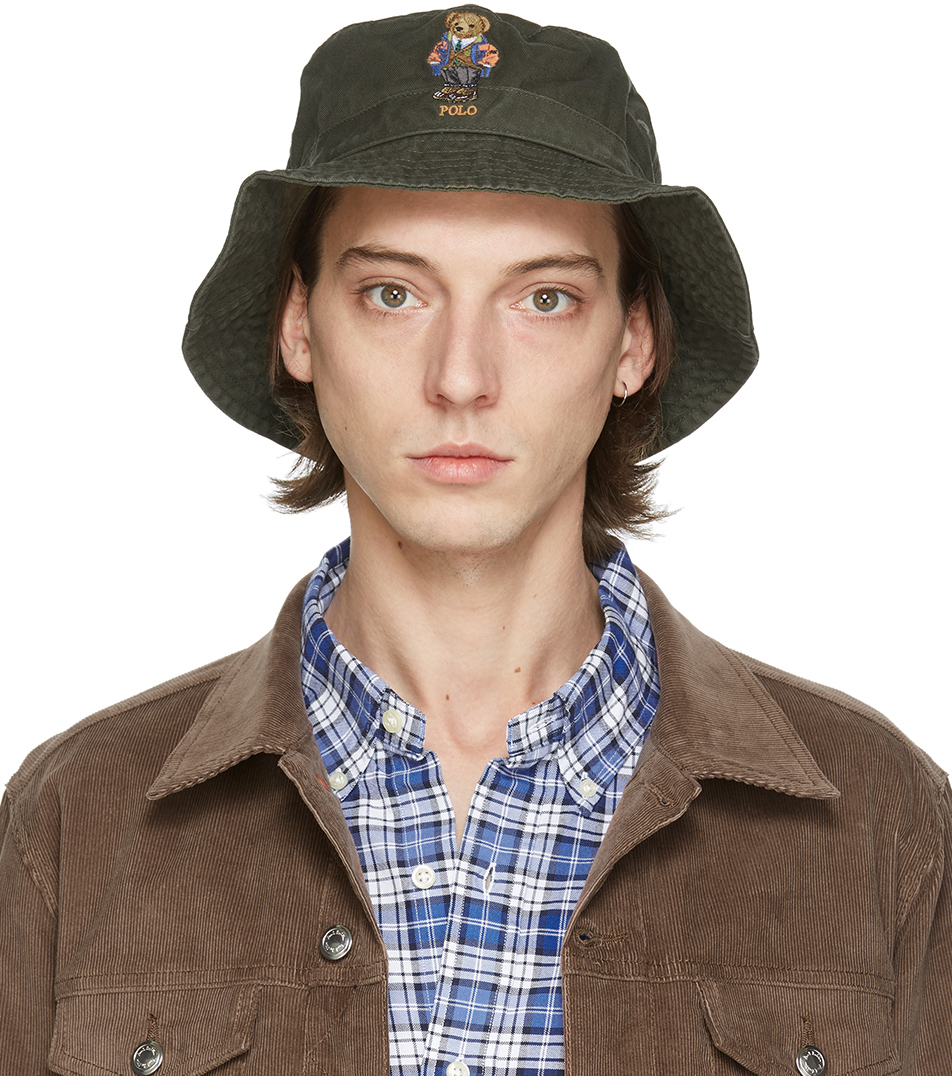 polo bucket hat khaki