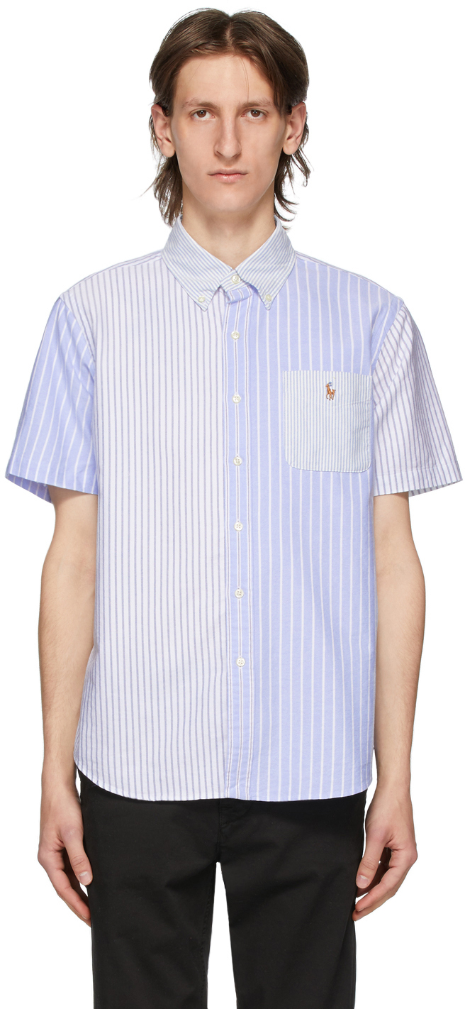 ralph lauren blue and white striped shirt