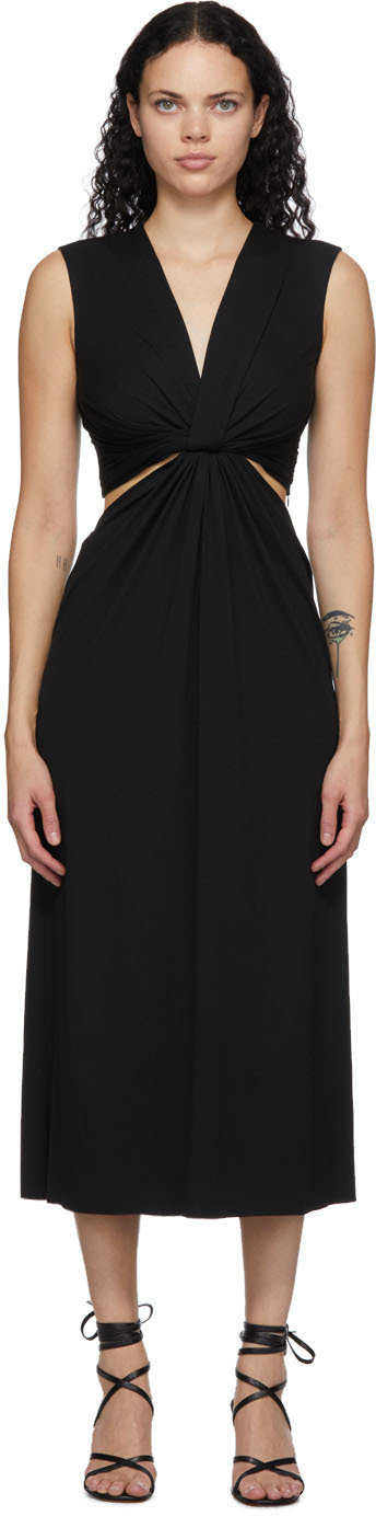 Black Twist Dress by Marina Moscone on Sale