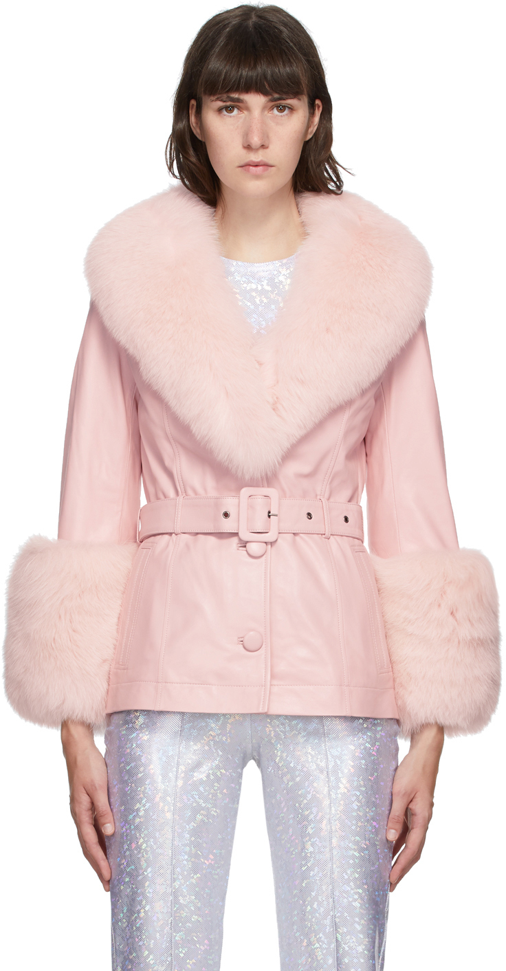Saks Potts: Pink Fur Shorty Jacket | SSENSE Canada