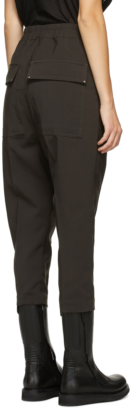 Rick Owens Brown Cropped Astaire Drawstring Trousers | Smart Closet