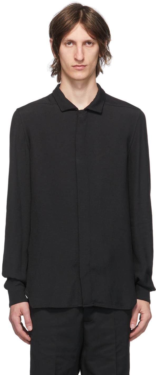 Rick Owens: Black Office Shirt | SSENSE