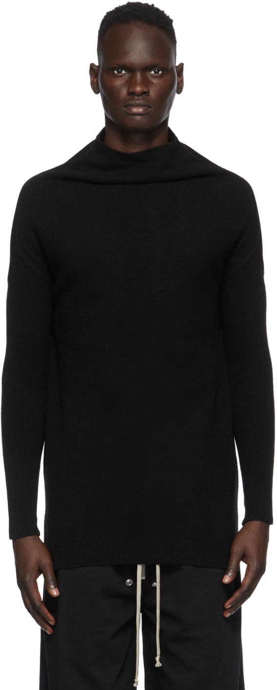 Rick Owens: Black Crater Turtleneck | SSENSE