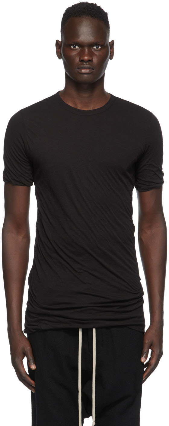 Rick Owens: Black Double T-Shirt | SSENSE